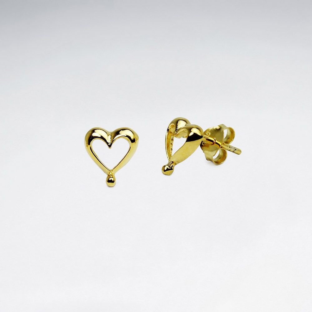 Romantic Hearts Sterling Silver Stud Post Earrings