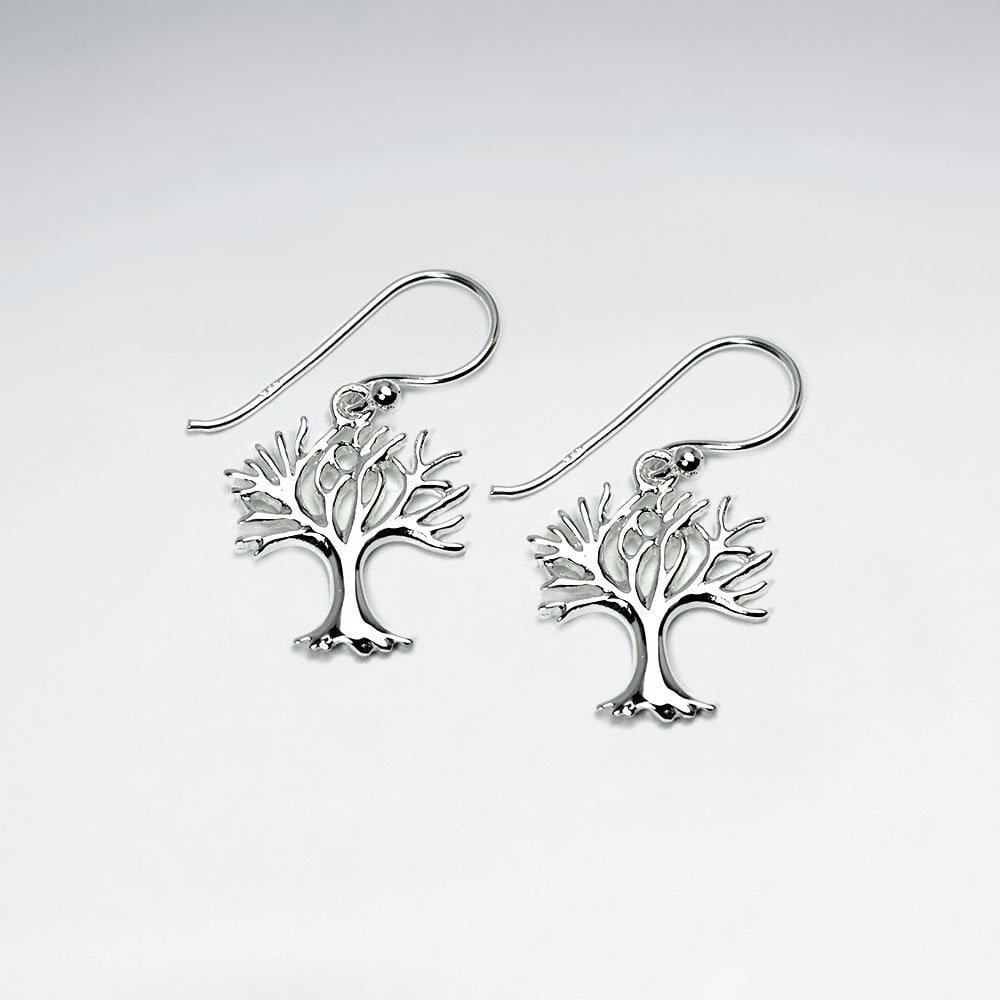 Sterling Silver Seasons Tree Dangle Earrings