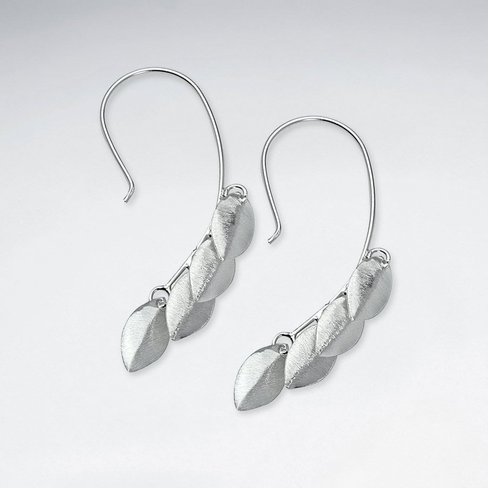Sterling Silver Leaf Cascade Earrings