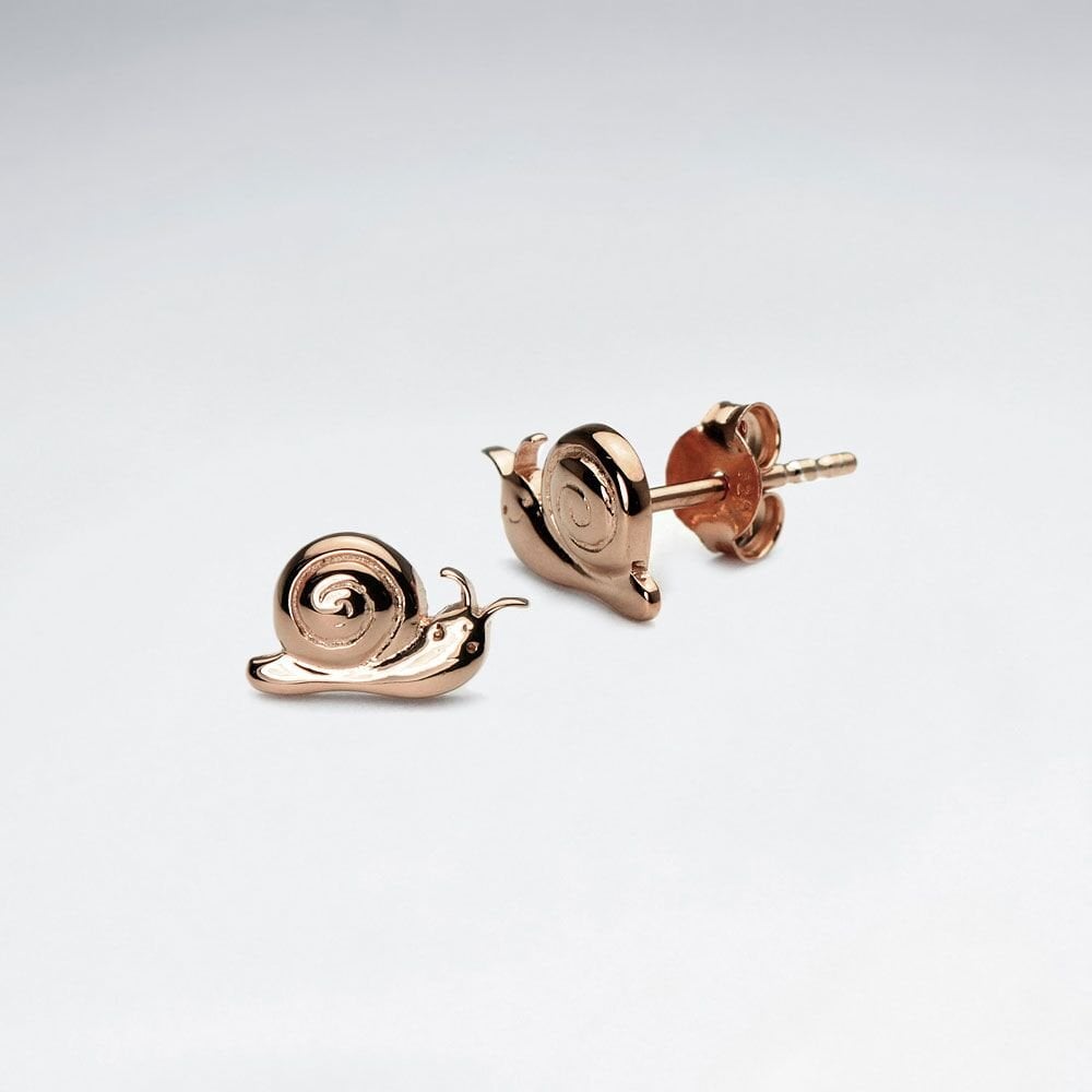 Polished Silver Snails Stud Earrings
