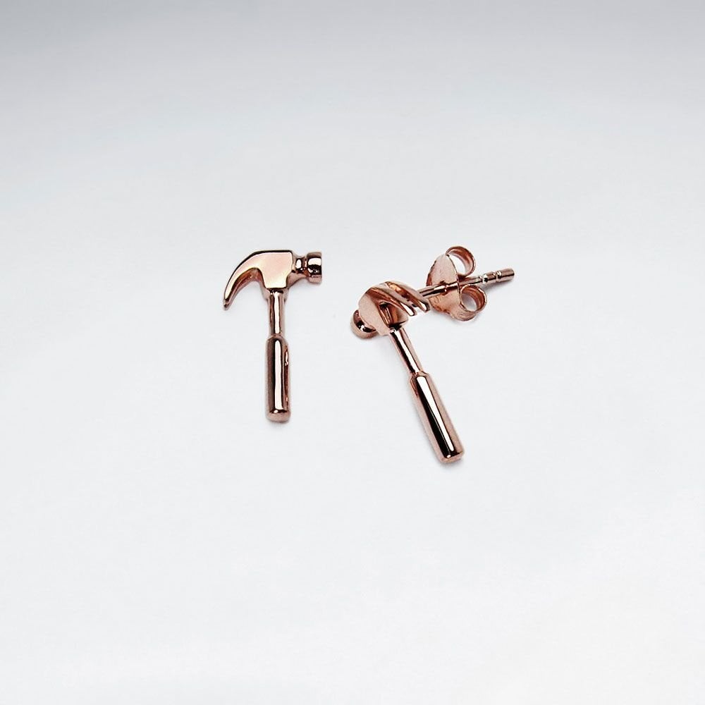 925 Silver Hammer Stud Earrings