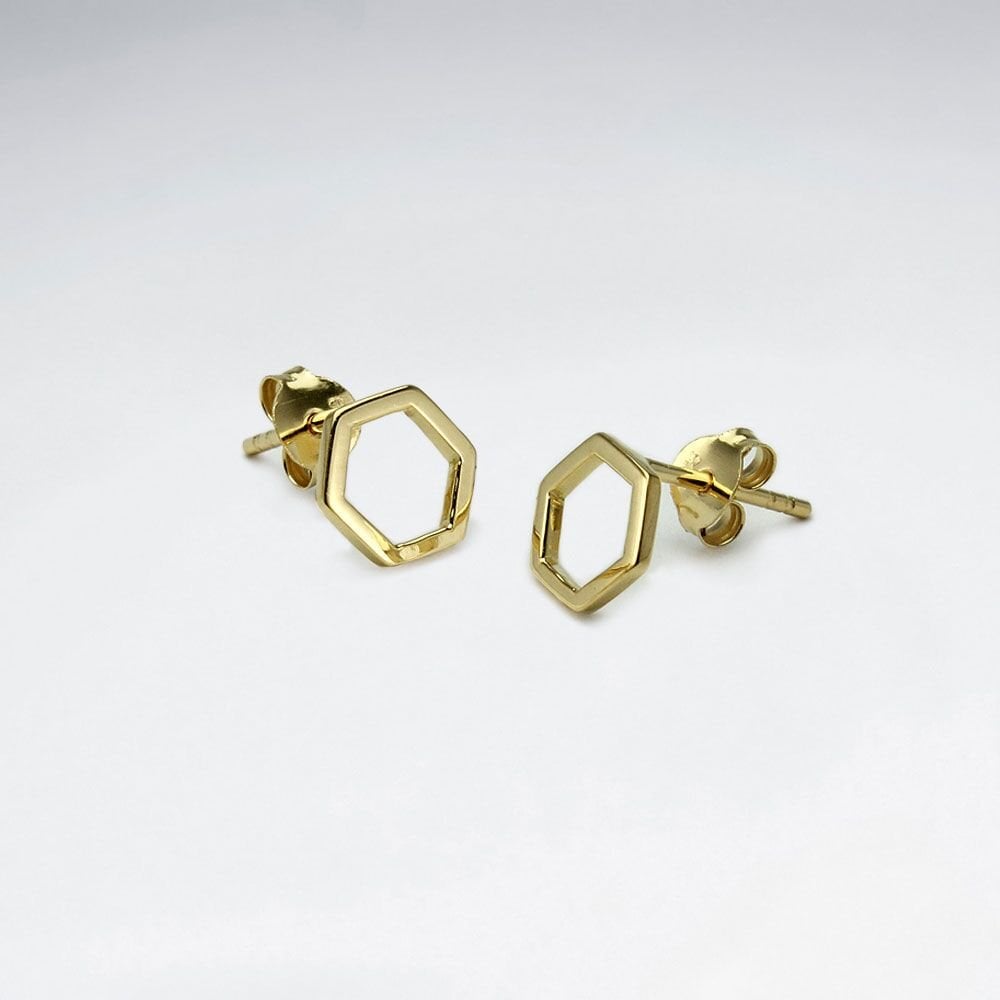 Karma Geometric Silver Stud Earrings