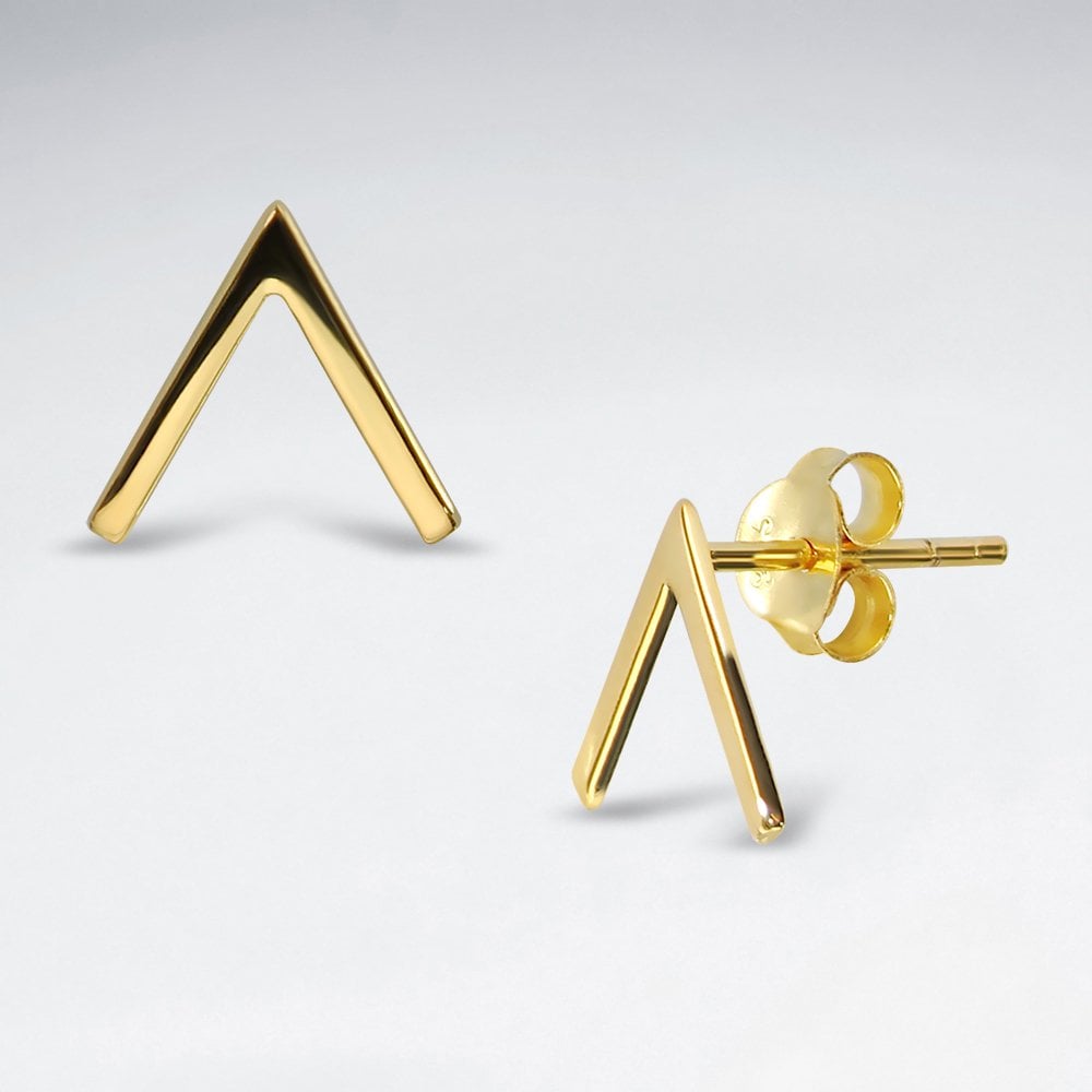 Victorious "V" Sterling Silver Stud Earrings