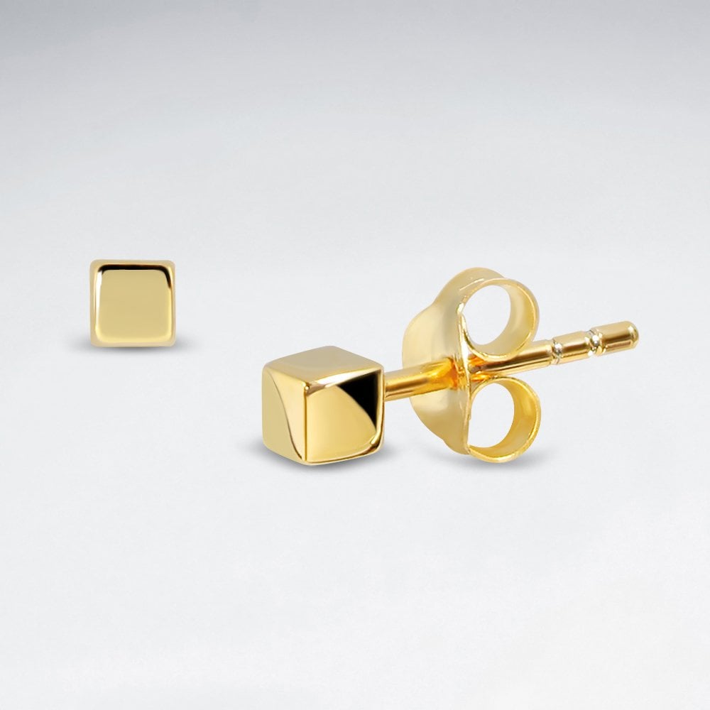 Square Boxed Sterling Silver Small Stud Earrings