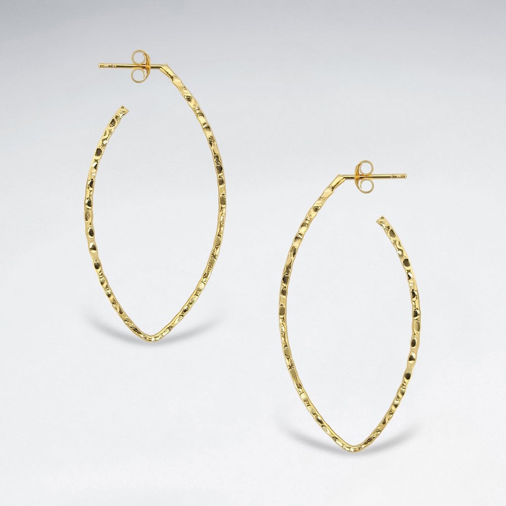Sterling Silver Hammered Teardrop Openwork Earrings