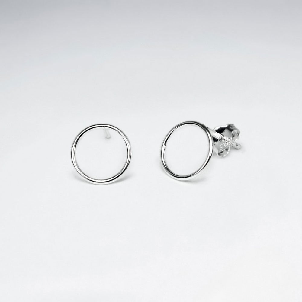 Sterling Silver Stud Ring Hoop Earrings