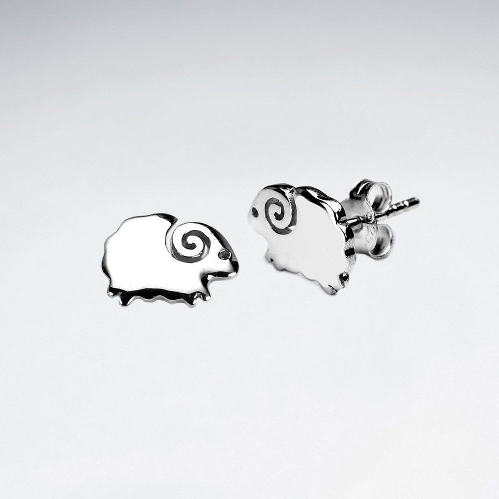 Sterling Silver Rams Earrings