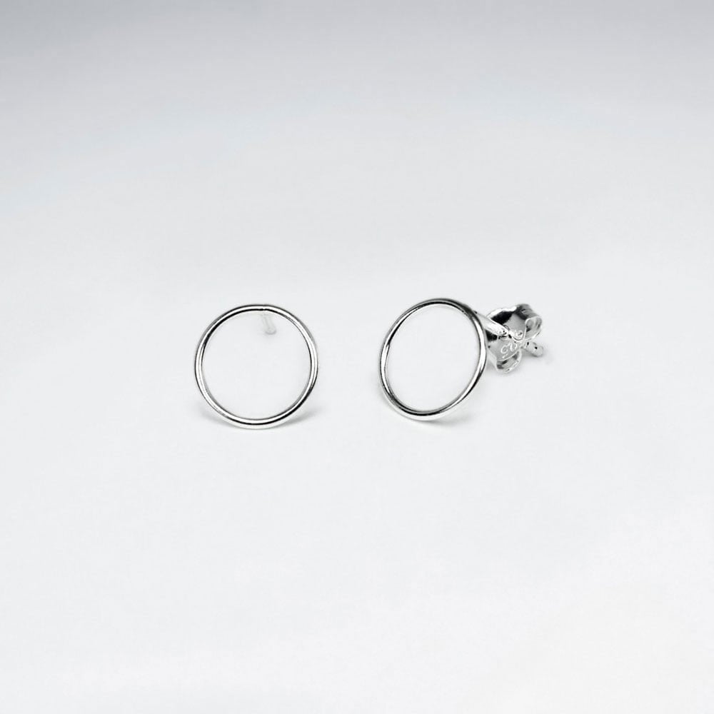 Sterling Silver Stud Ring Hoop Earrings