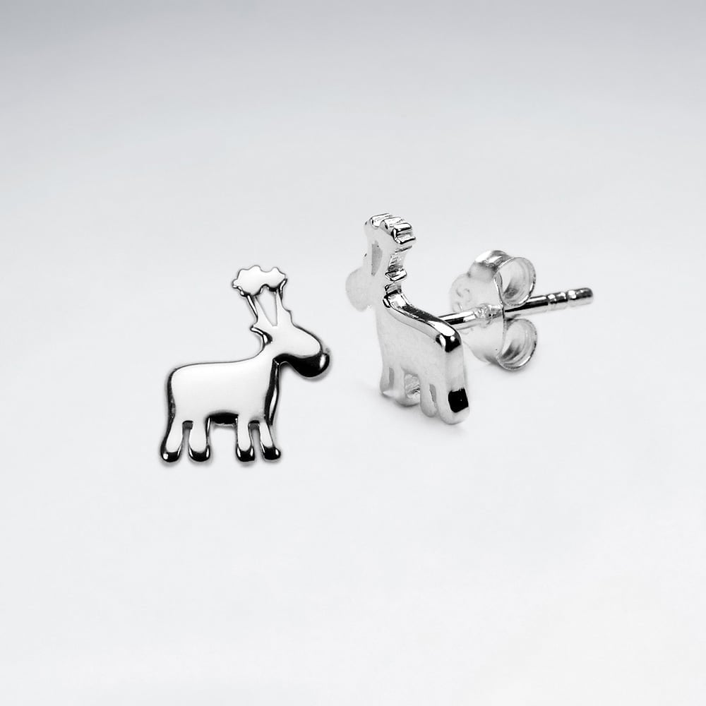 Sterling Silver Moose Earrings