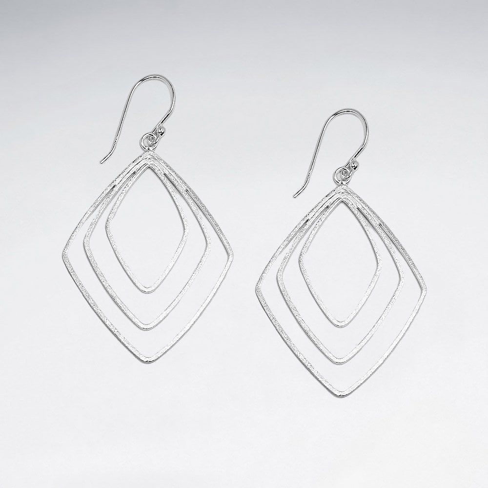 Gradual Openwork Sterling Silver Dangle Hook Earrings