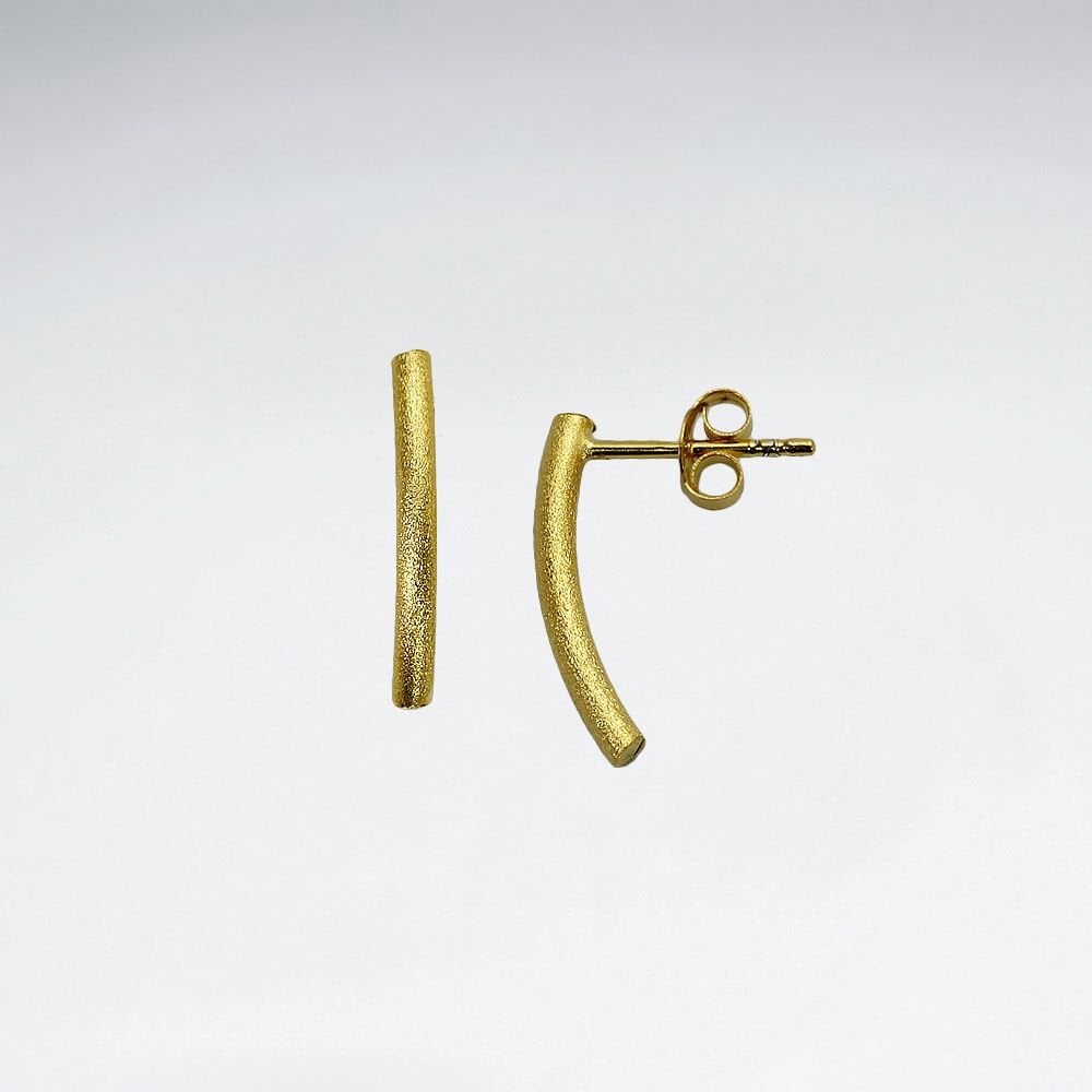 Sterling Silver Sculptural Bar Earrings