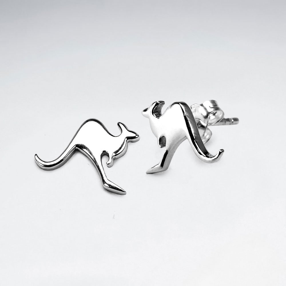 Sterling Silver Kangaroo Earrings