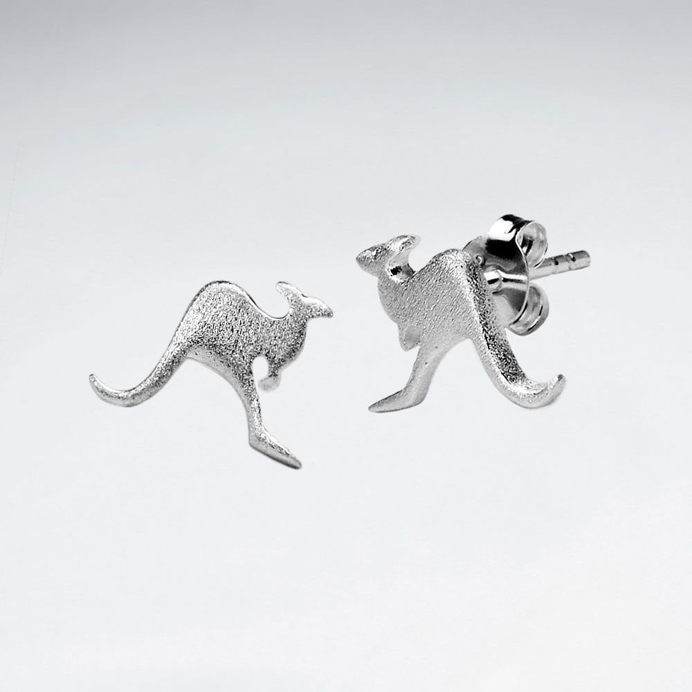 Sterling Silver Kangaroo Earrings