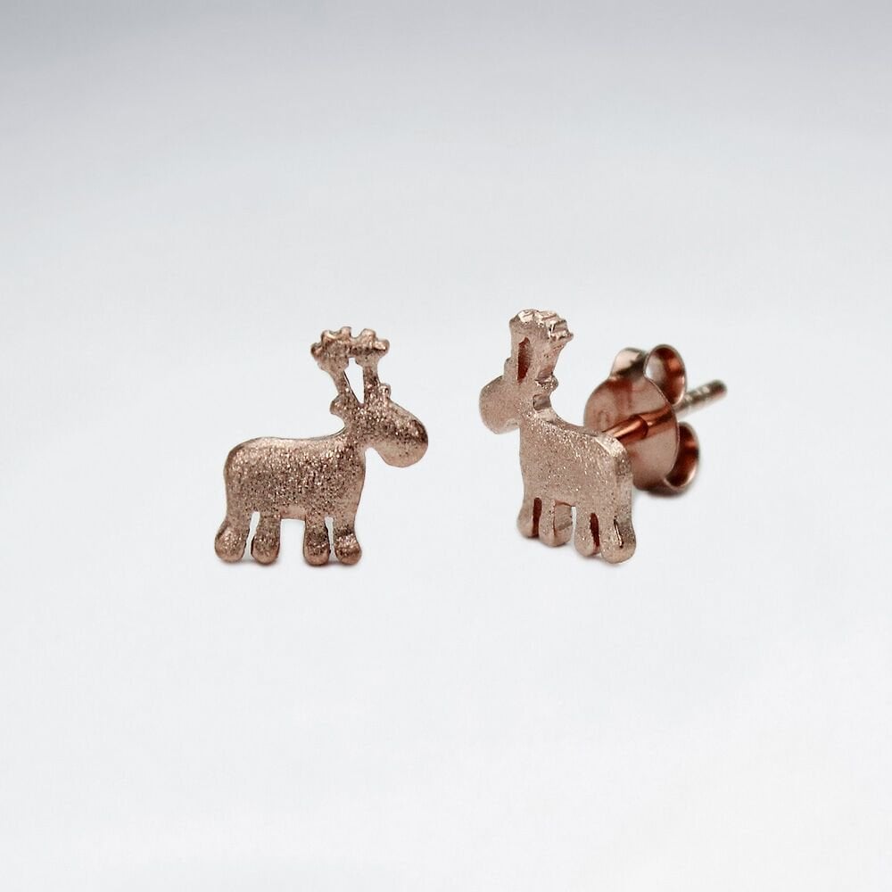 Sterling Silver Moose Earrings
