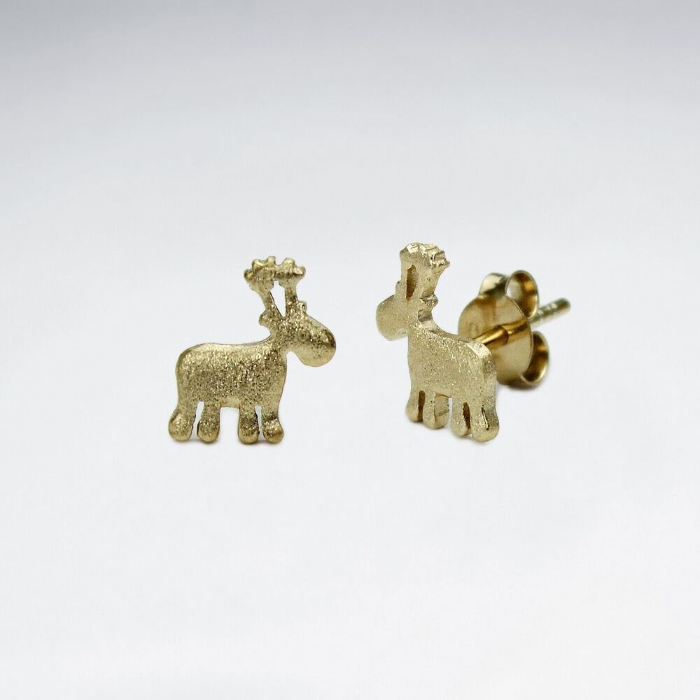 Sterling Silver Moose Earrings