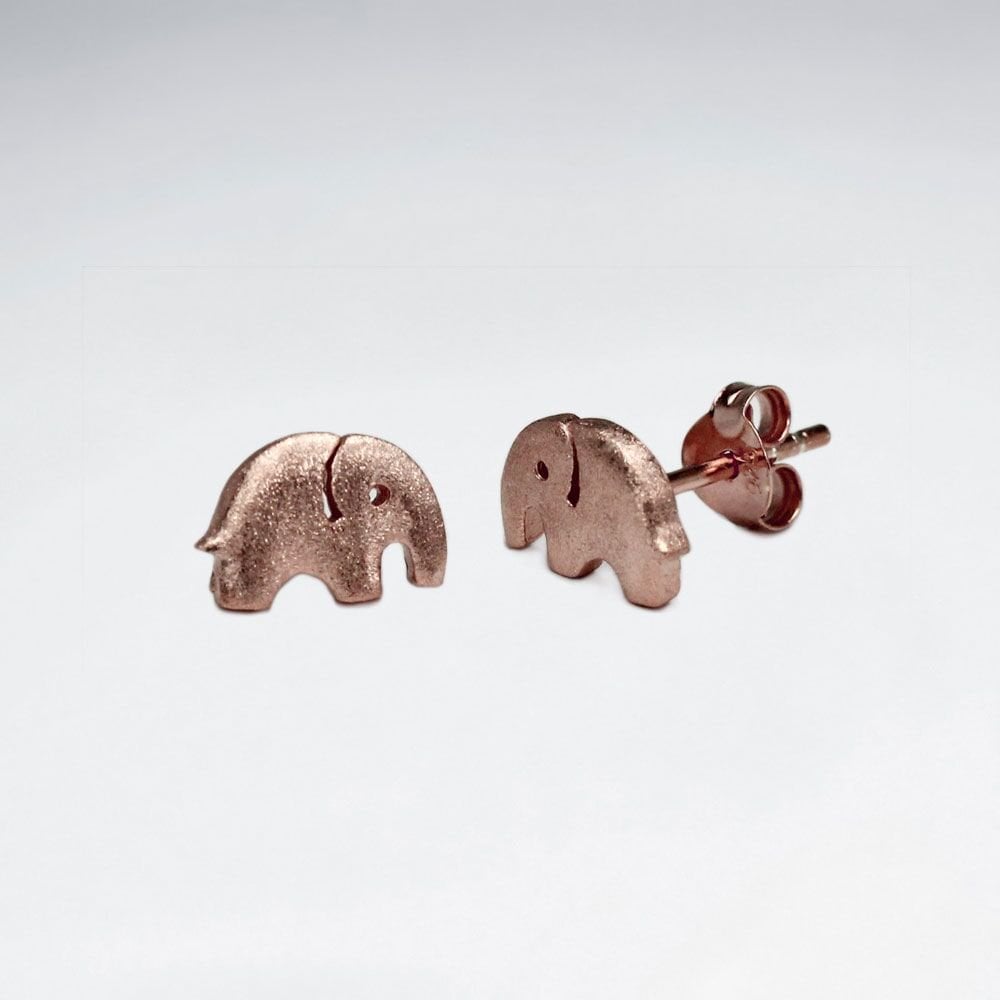 Sterling Silver Cute Elephant Earrings