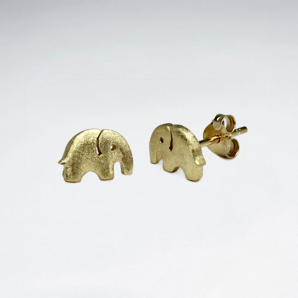 Sterling Silver Cute Elephant Earrings