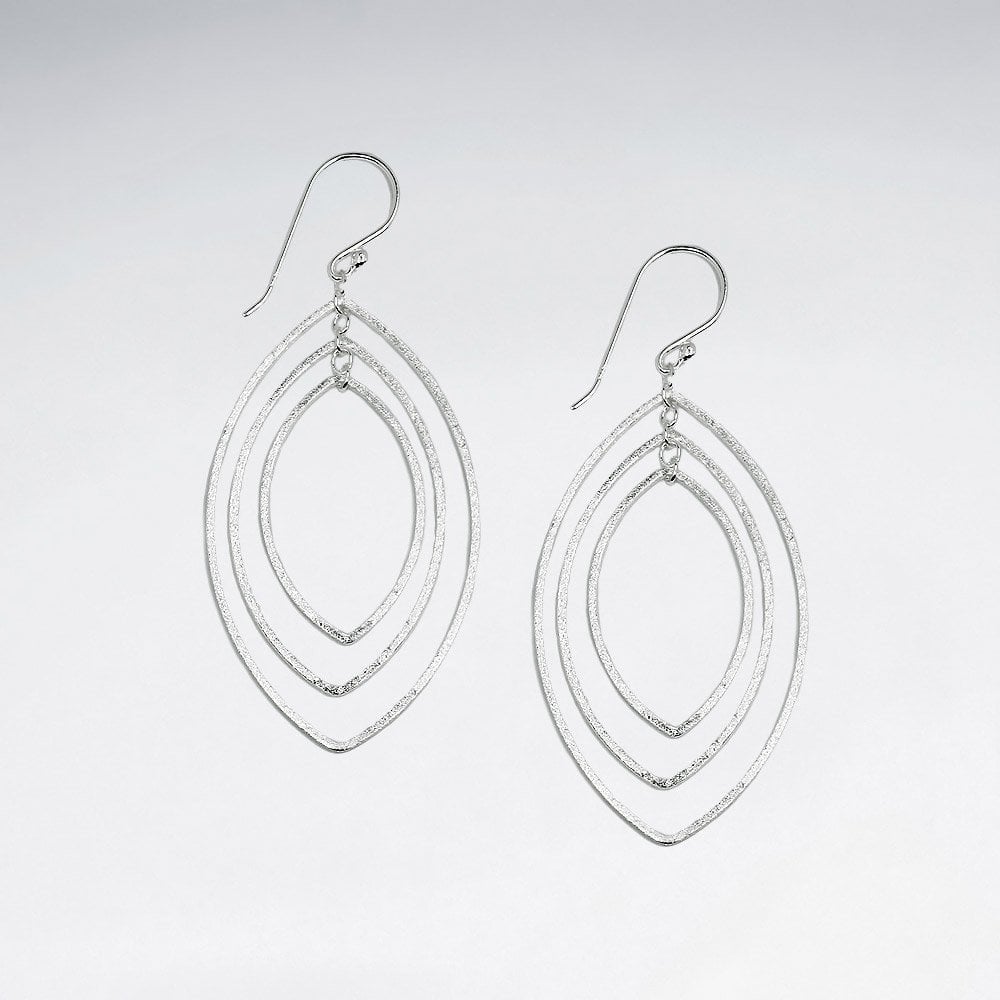 Gradual Openwork Sterling Silver Teardrop Earrings