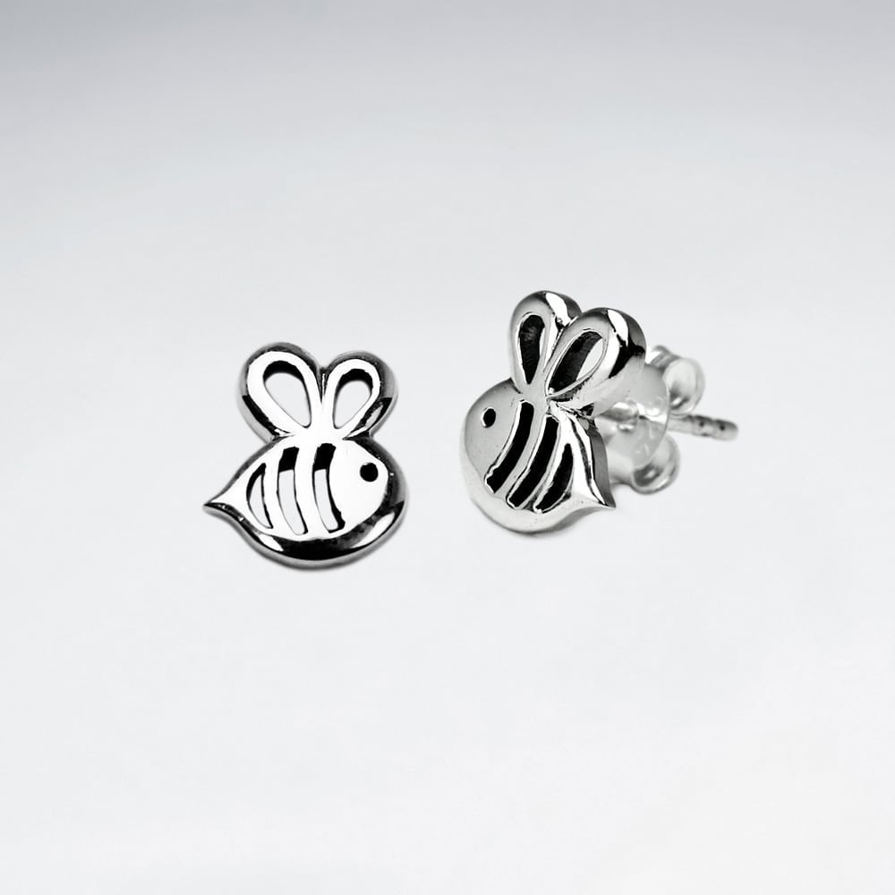 Sterling Silver Matte    Bumblebee Earrings