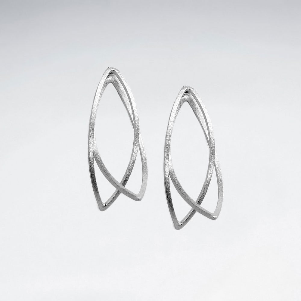 Sterling Silver Sculpted Openwork Earrings in Matte
