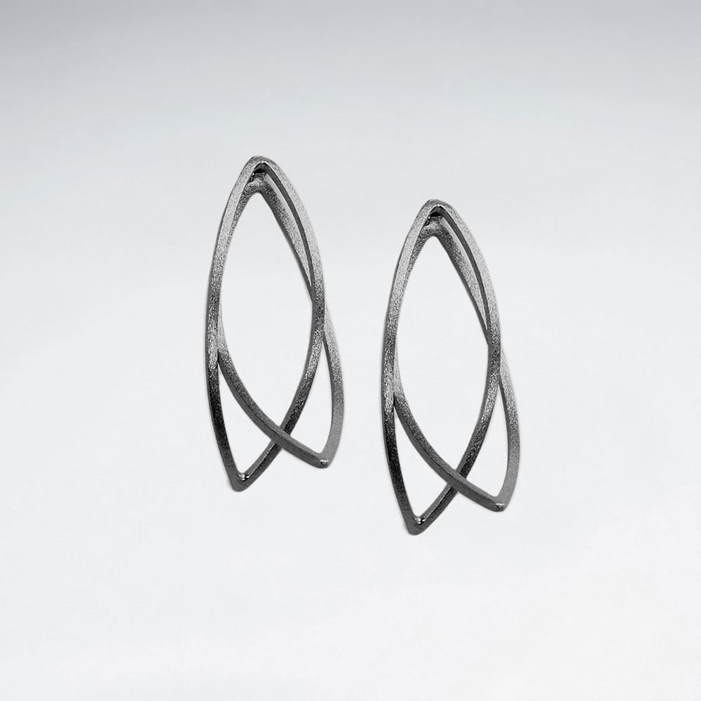 Sterling Silver Sculpted Openwork Earrings in Matte