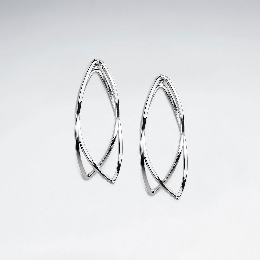 Sterling Silver Sculpted Openwork Earrings in Matte