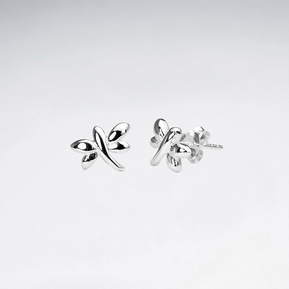 Sterling Silver Dragonfly Stud Earrings
