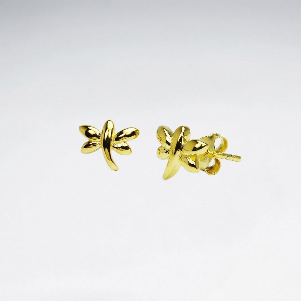 Sterling Silver Dragonfly Stud Earrings