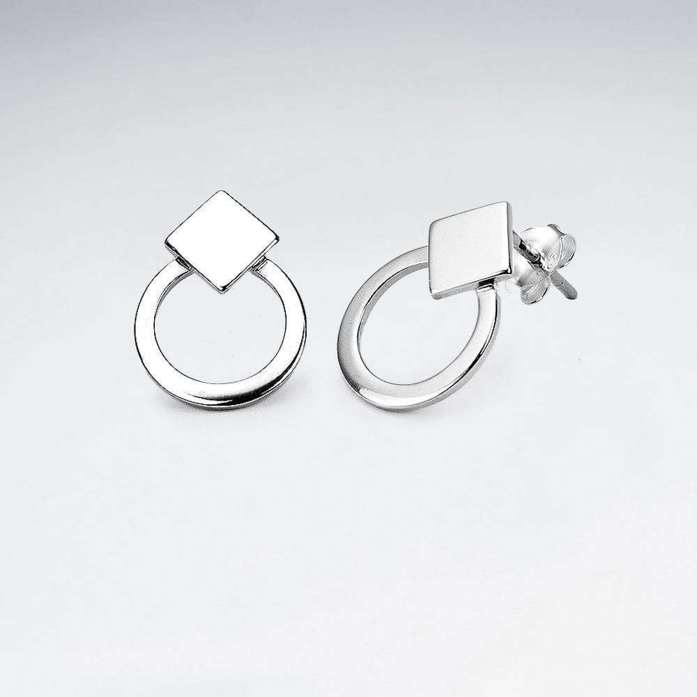 Bushed Open Circle  Silver Earring