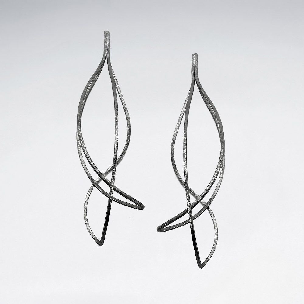 Sterling Silver Organic Sculpted Openwork Earrings