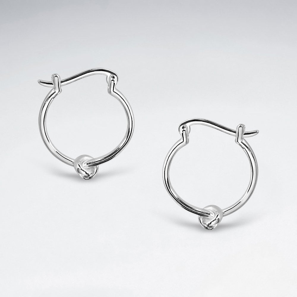 Love Knot Sterling Silver Knot Hoop Earrings