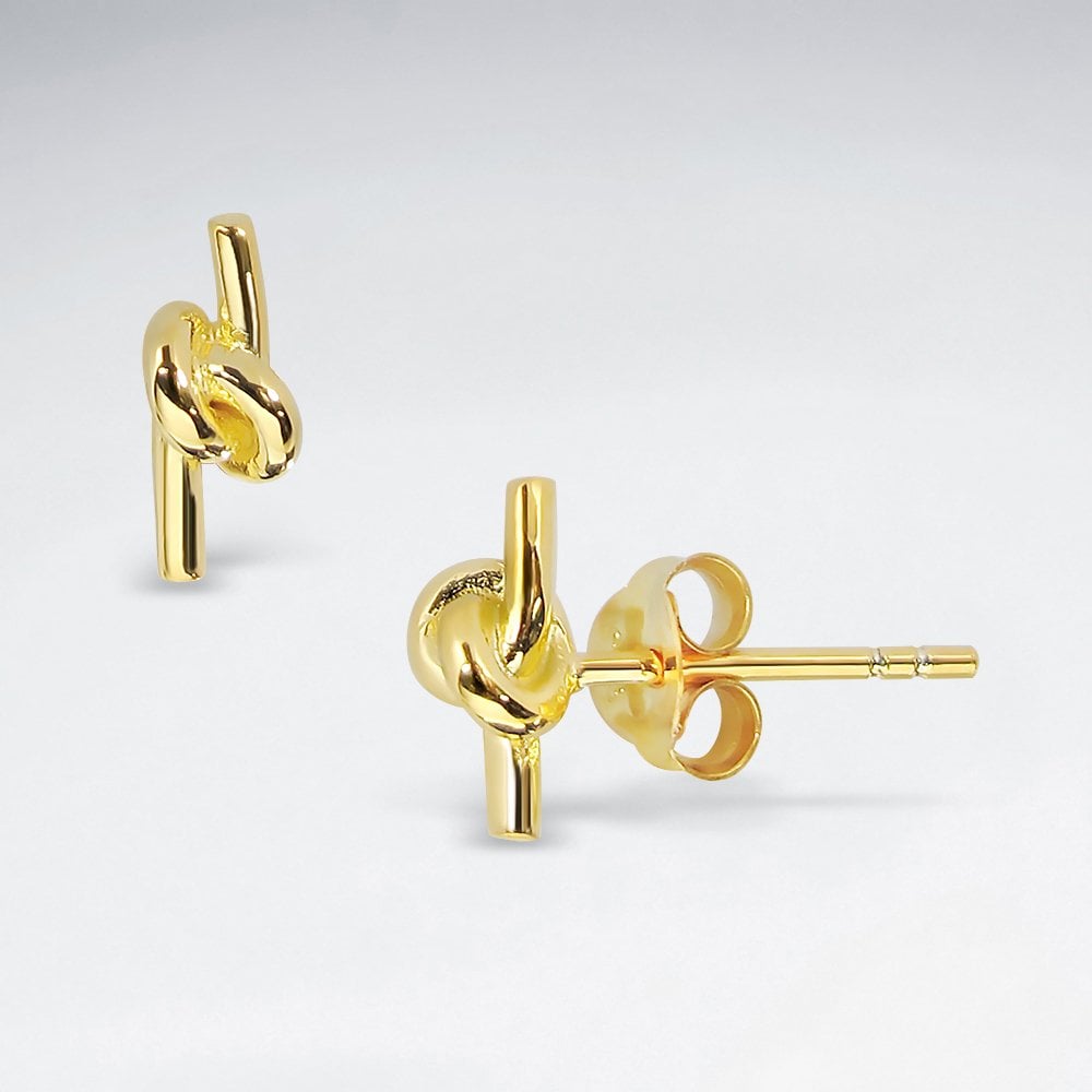 Love Knot Sterling Silver Simple Knot Stud Earrings