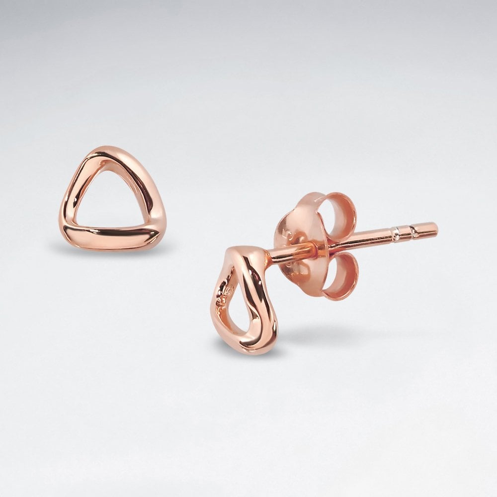 Sterling Silver Triangle Openwork Stud Earrings