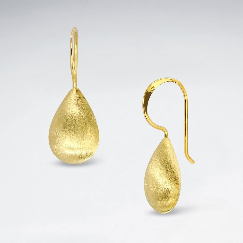 Sterling Silver Teardrop Hook Earrings