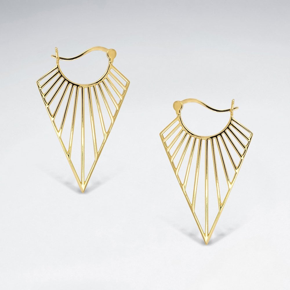 Sterling Silver Art Deco Geometric Openwork Earrings