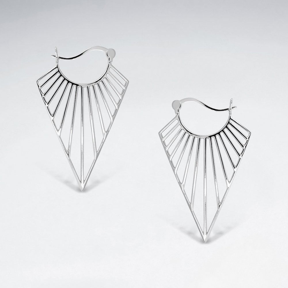 Sterling Silver Art Deco Geometric Openwork Earrings