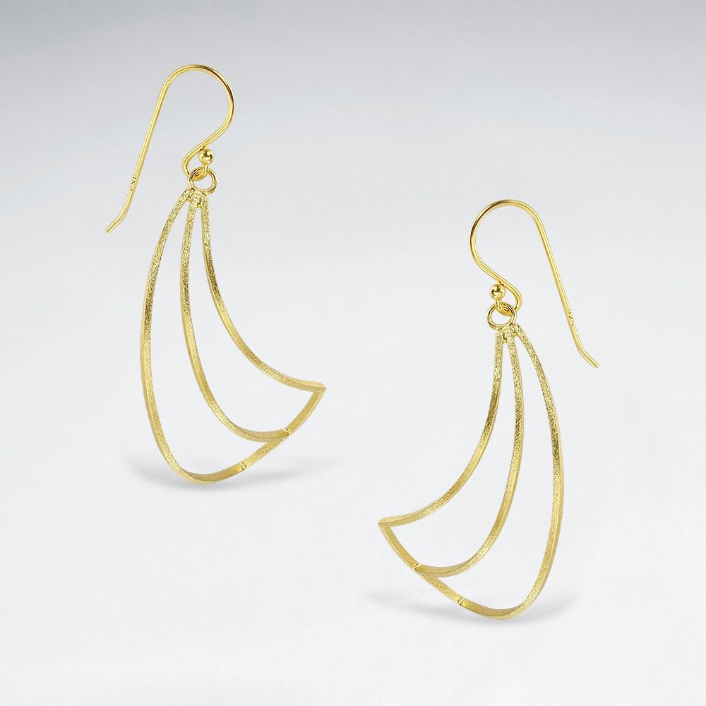 Sterling Silver Openwork Swoop Hook Earrings