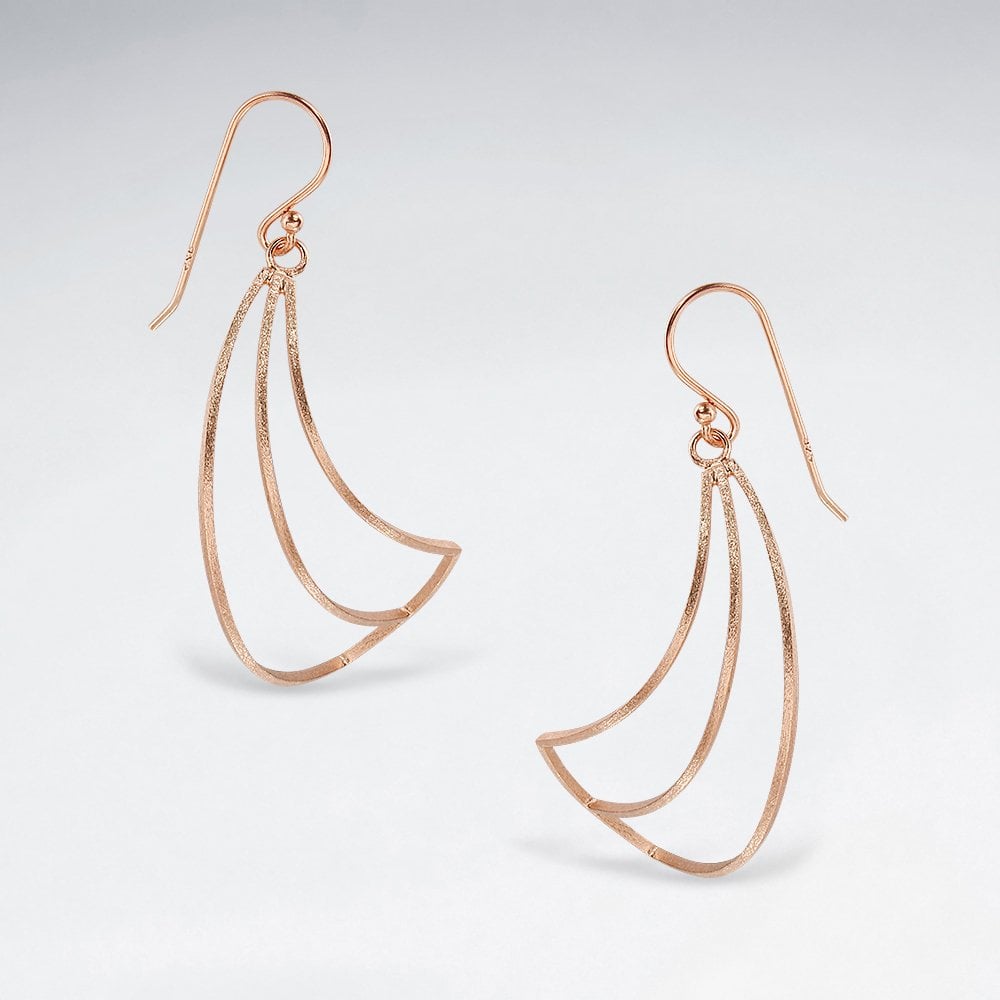 Sterling Silver Openwork Swoop Hook Earrings