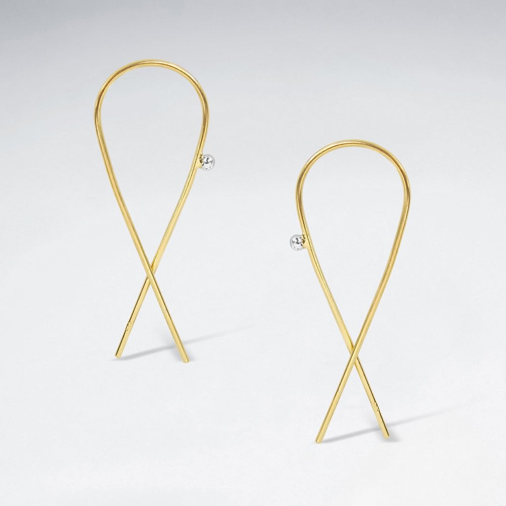 Sterling Silver Crisscross Hoop Stud Earrings