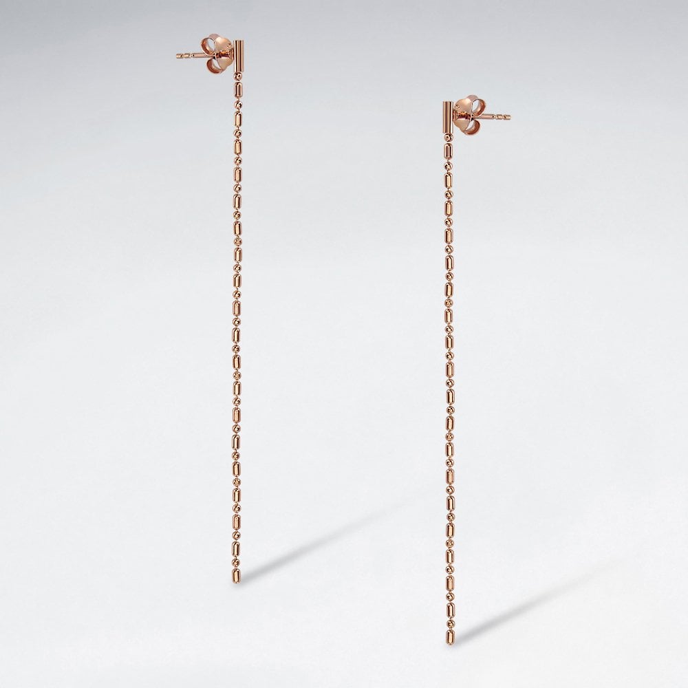 Sterling Silver Sway Bar Dangle Stud Earrings