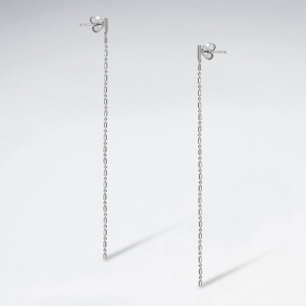 Sterling Silver Sway Bar Dangle Stud Earrings