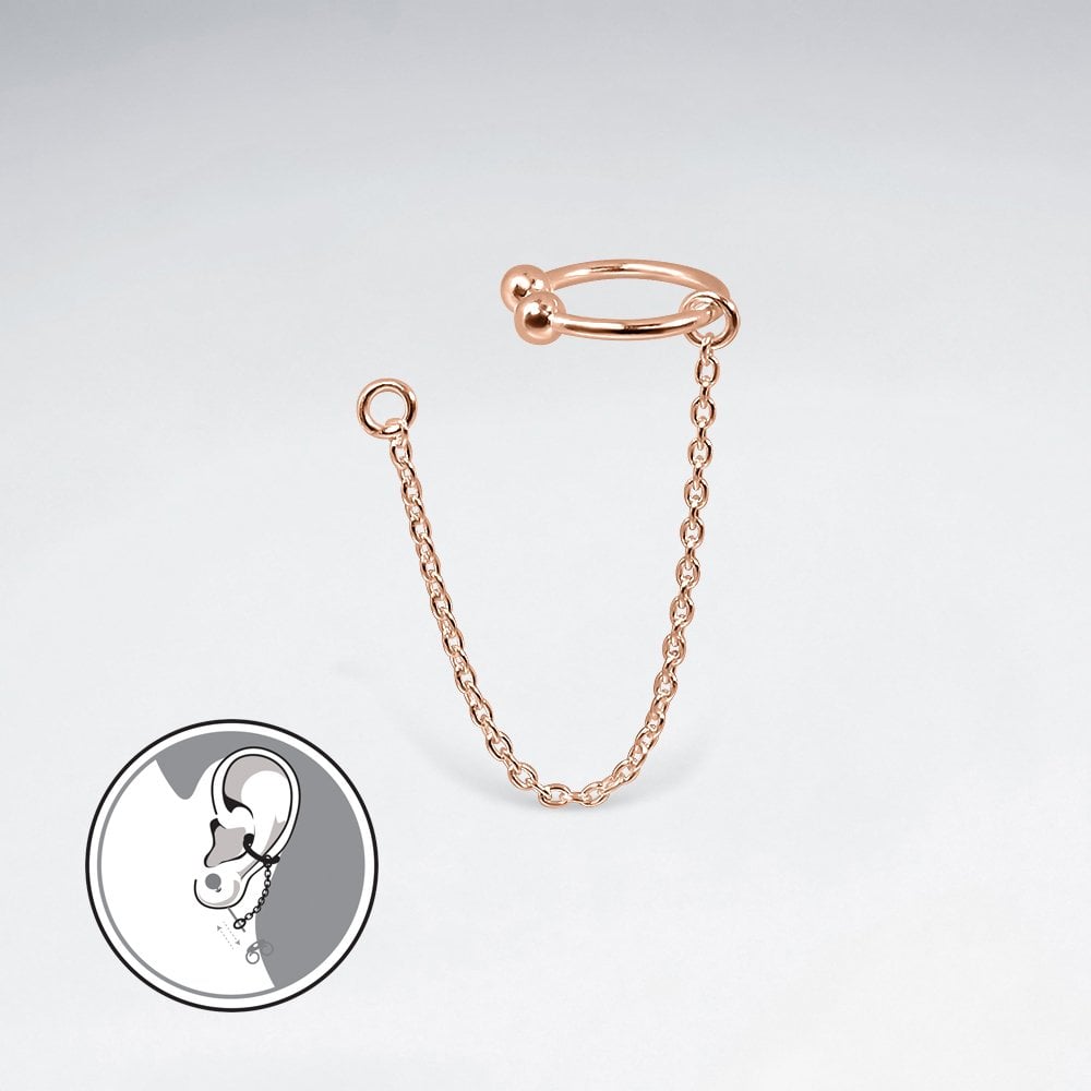 Sterling Silver Chain Ear Cuff
