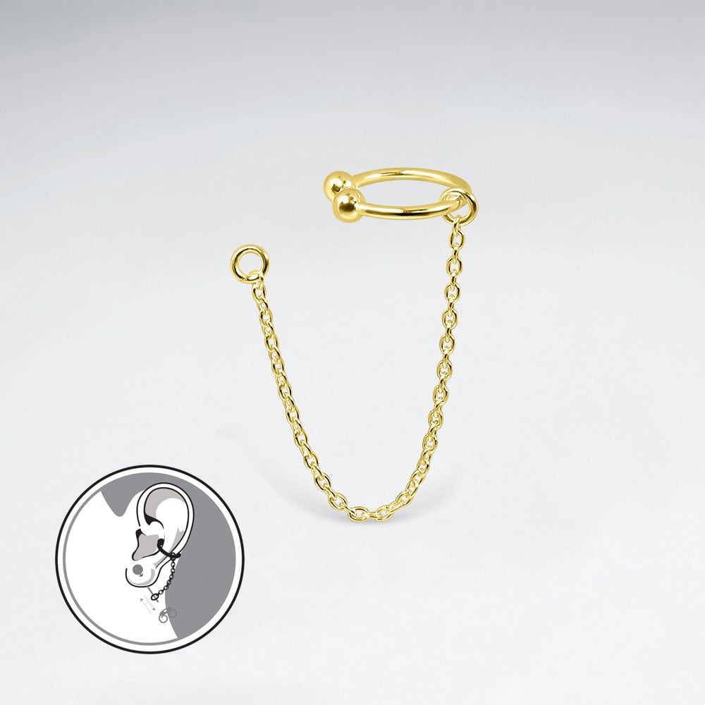 Sterling Silver Chain Ear Cuff
