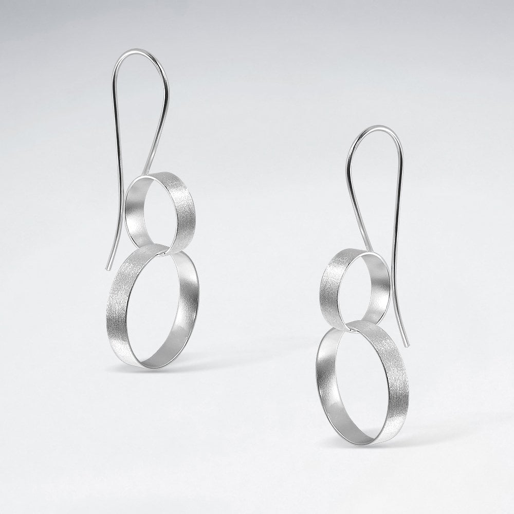 Sterling Silver Figure 8 Looped Ring Earrings