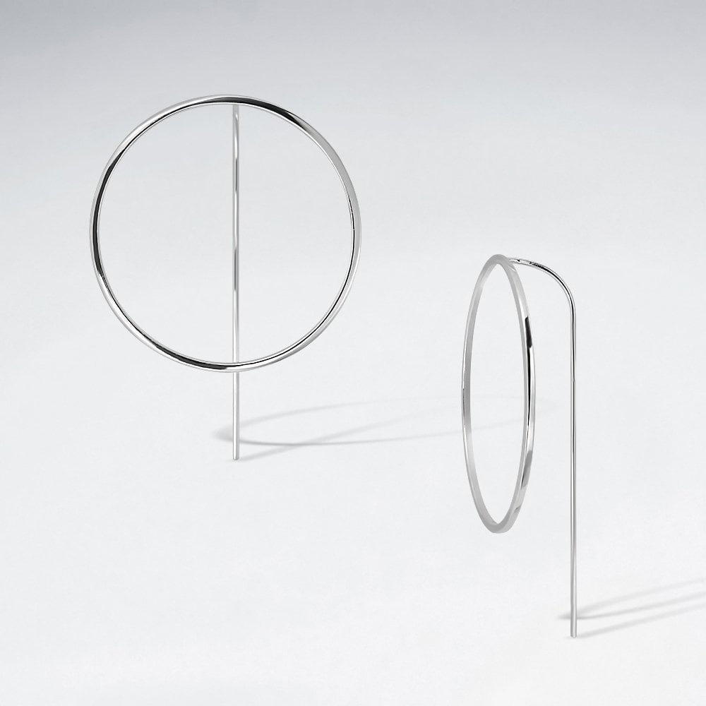 Sterling Silver Openwork Circle Hook Earrings