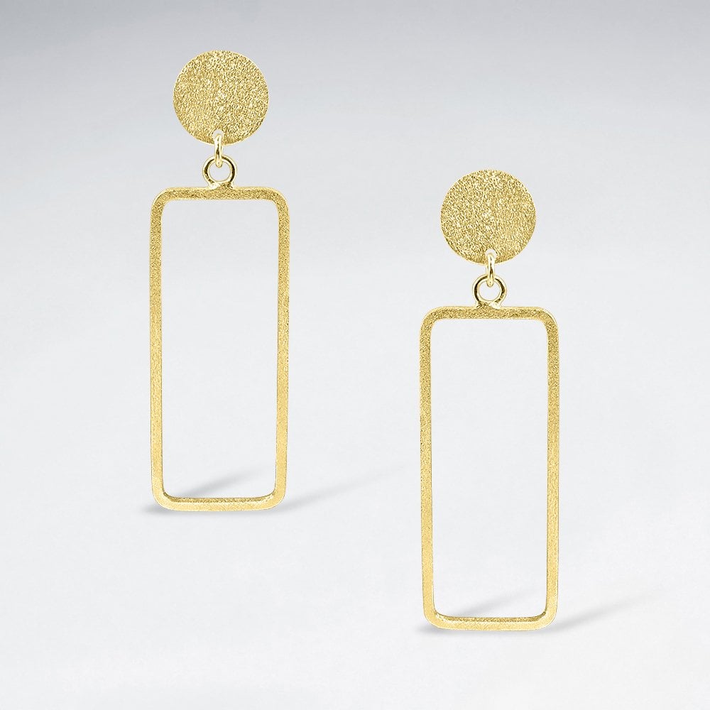 Sterling Silver Openwork Rectangle Stud Earrings