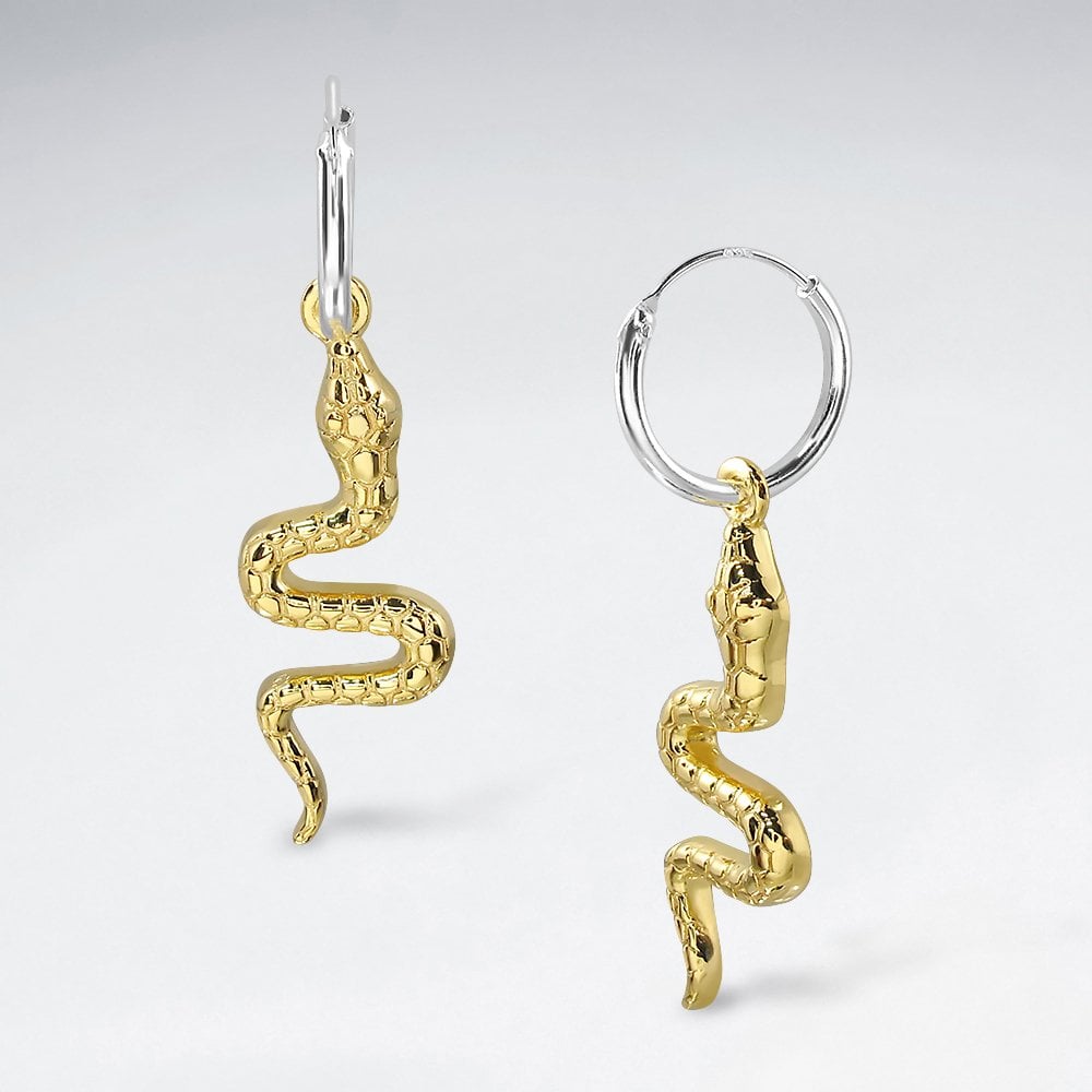 Snake Sterling Silver Hoop Earrings