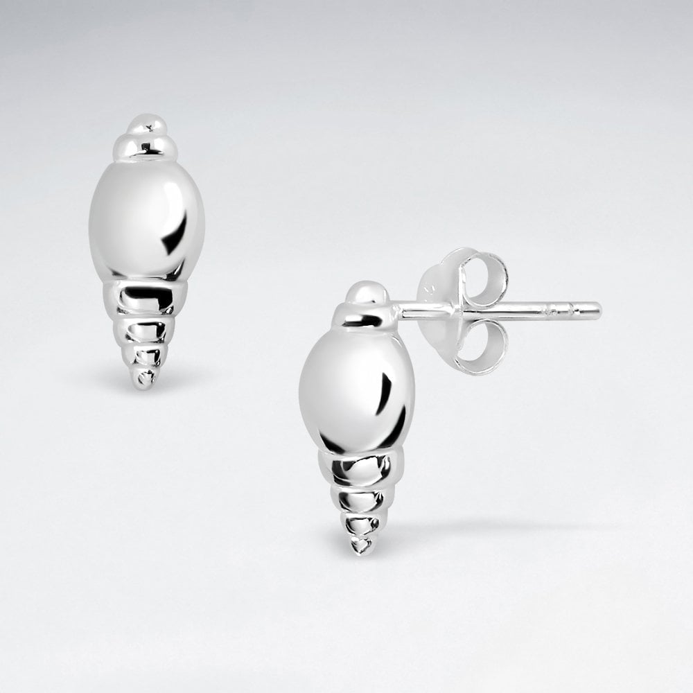 Sterling Silver Sea Shell Stud Earrings