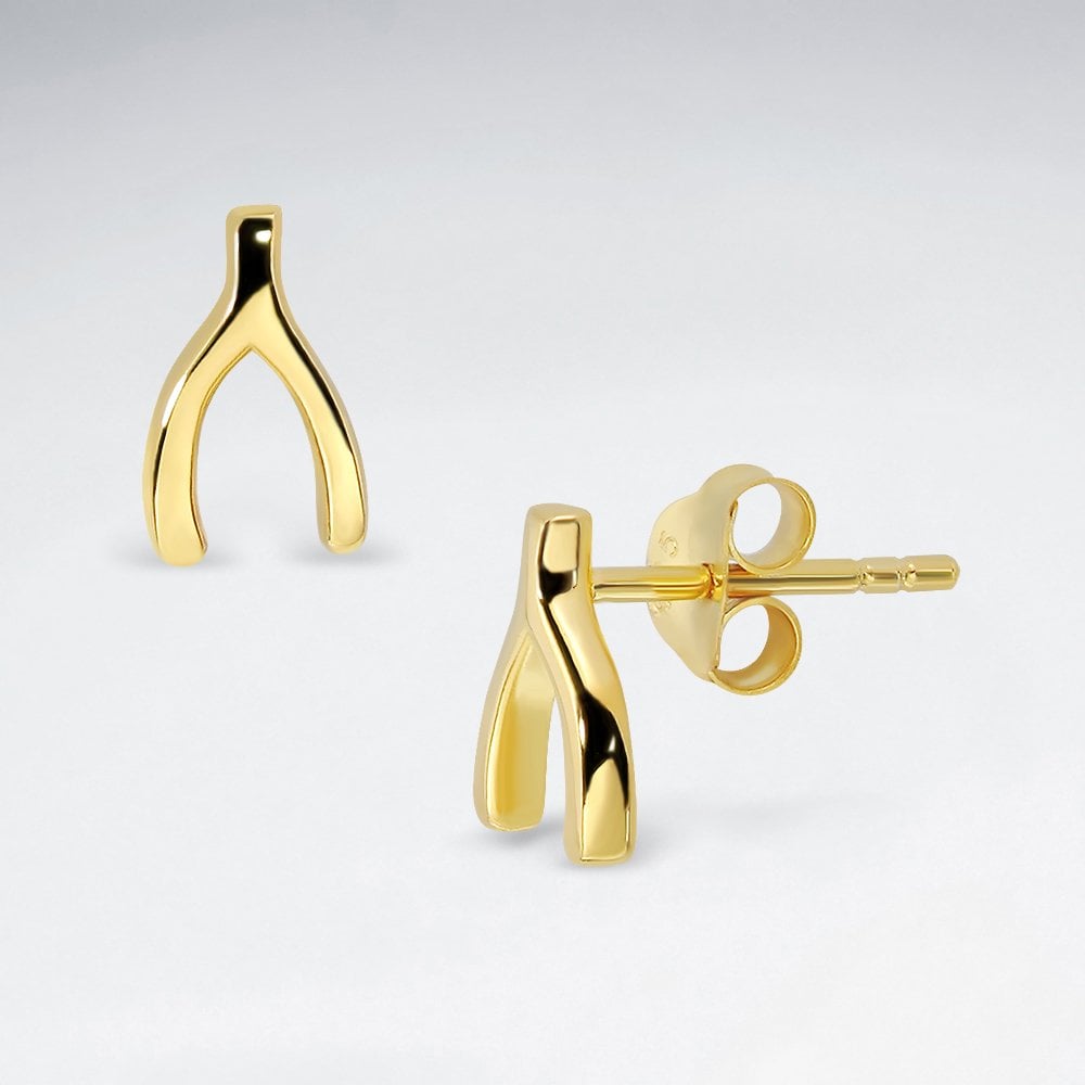 Sterling Silver Wishbone Stud Earrings