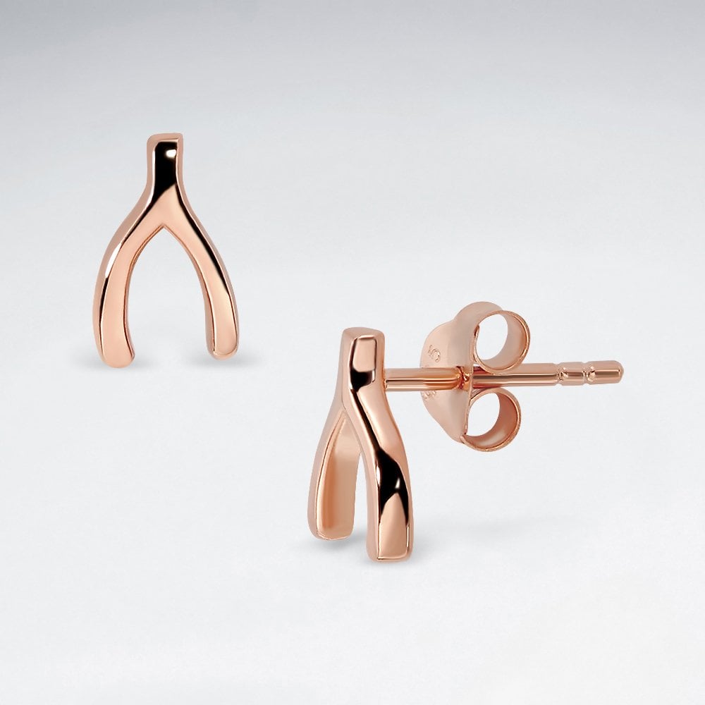 Sterling Silver Wishbone Stud Earrings